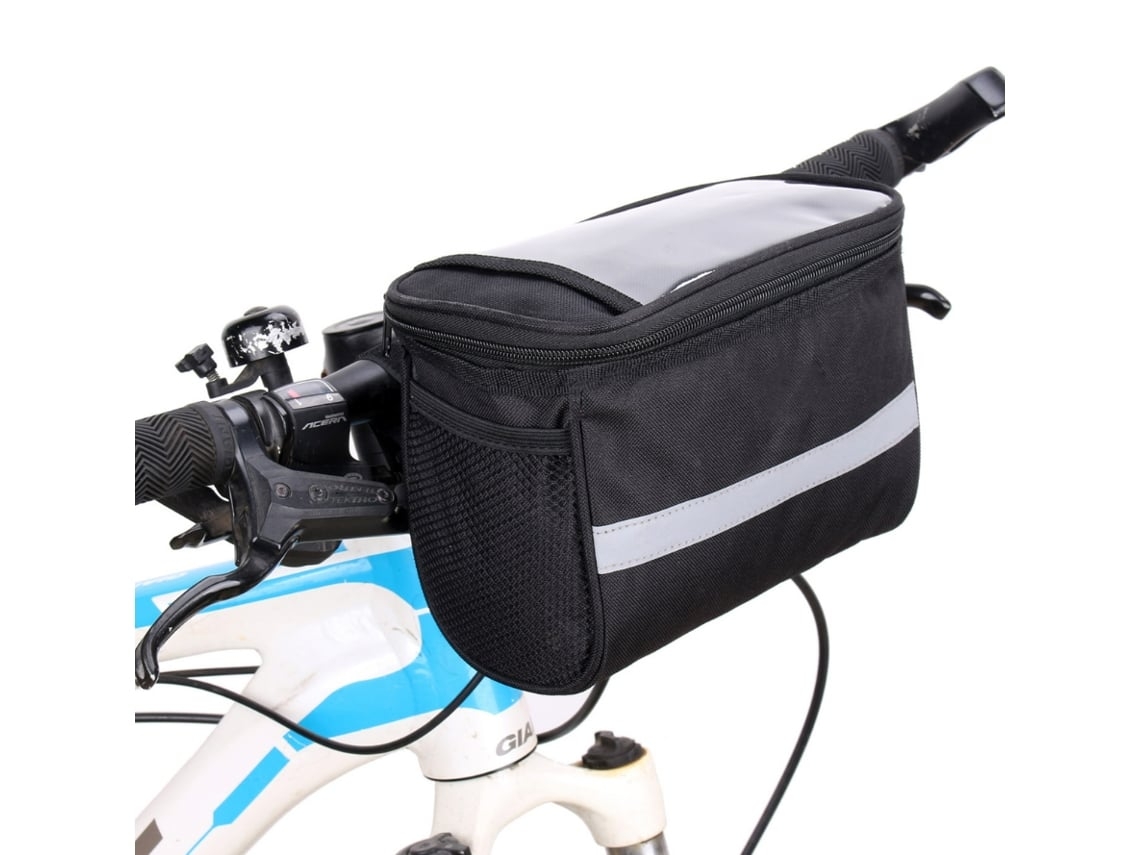 Bolsa impermeable para manillar de bicicleta con soporte para teléfono, color gris Gusshious