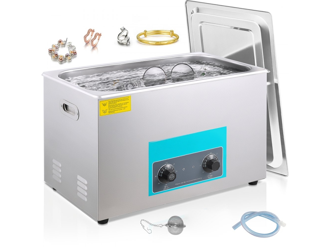 Máquina de limpieza ultrasónica de 30L con calefacción, temporizador y válvula de drenaje Tekmaquinas