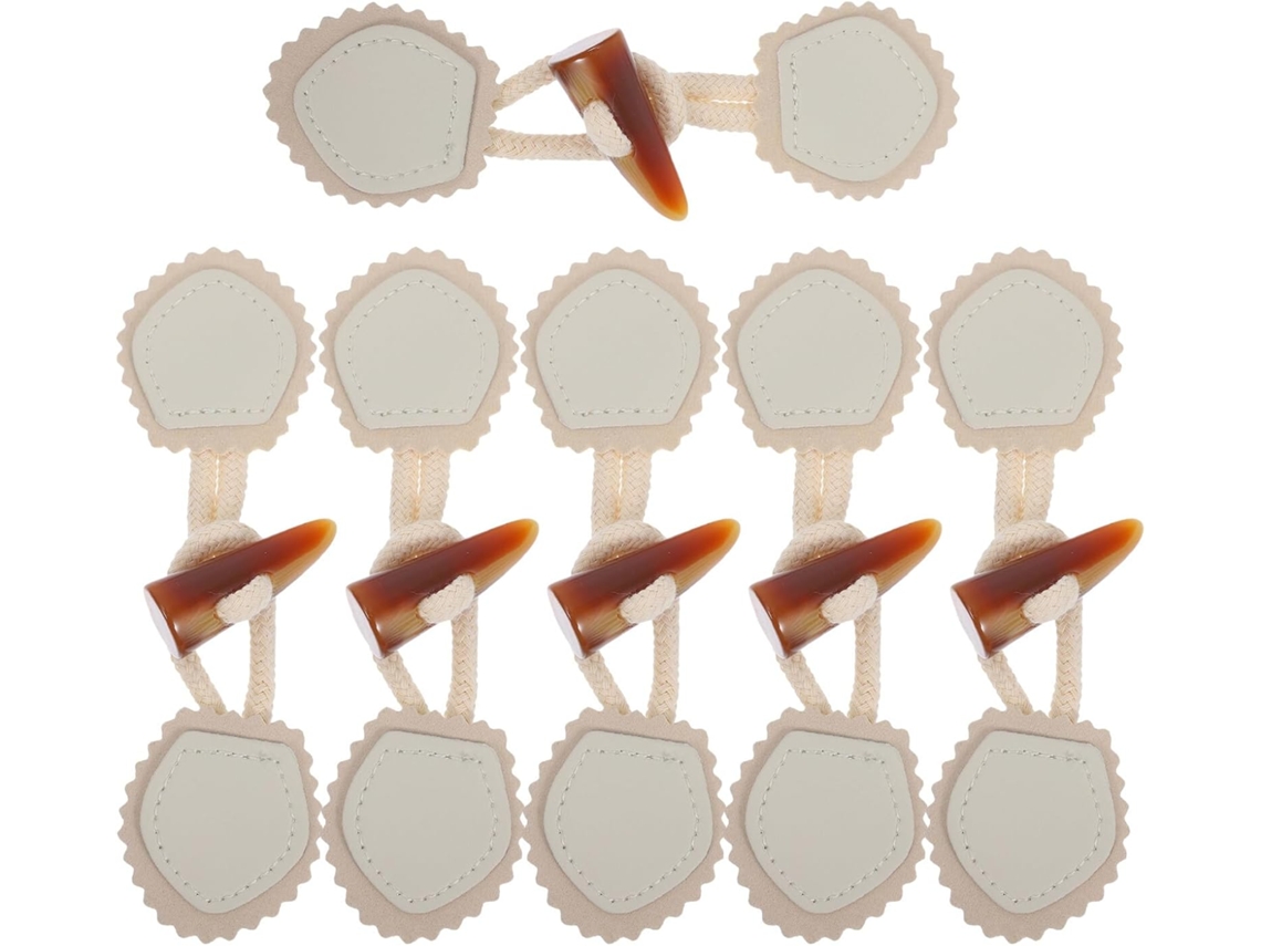 Piezas, Té, Pp, 6 Piezas De Botones De Palanca De Resina Blanca Vintage Para Abrigos Y Suéteres Con Chi