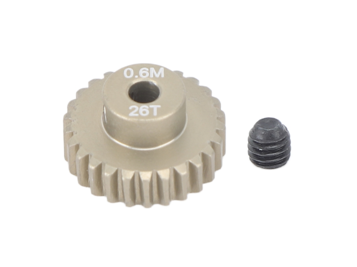 Ymsl Engranaje Piñón De Aluminio 3.175mm 0.6m Resistente Universal Para Coche Rc Crawler 1/8 1/10 26t Hxl