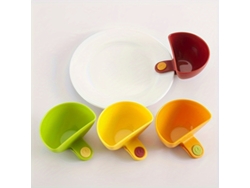 Es Un Juego De 4 Platos Semicirculares Únicos Con Pinzas. Son Perfectos Para Servir Salsas, Aderezos Para Ensaladas Y Más, Y También Se Pued