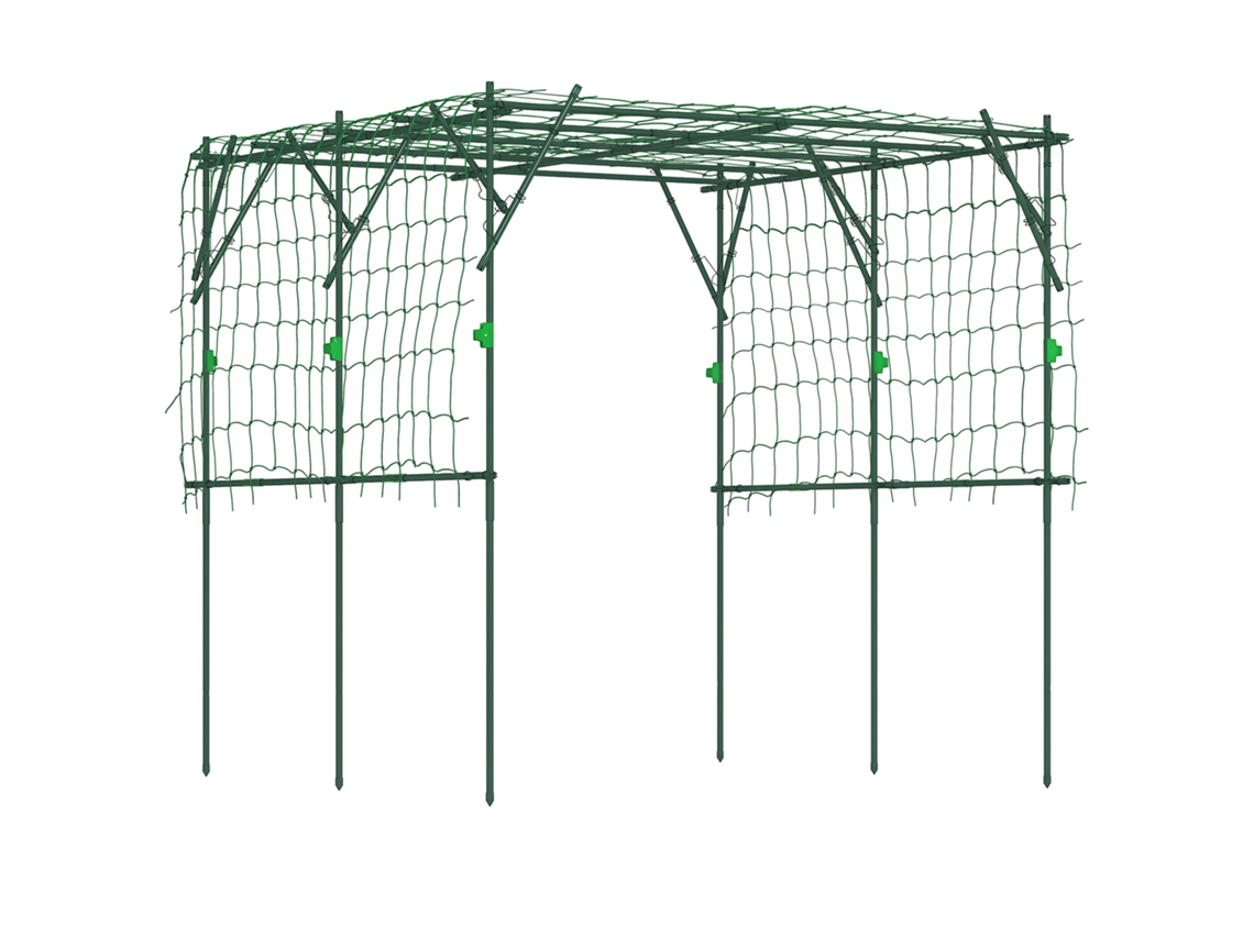 Celosía Jardín Acero Soporte Plantas Trepadoras 223x223x223cm Verde