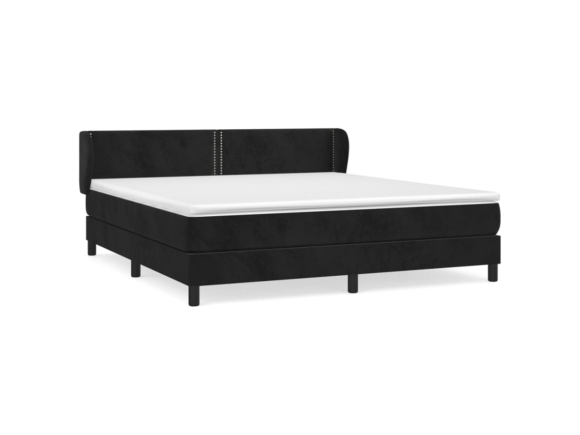 Maison Exclusive - Cama Box Spring Con Colchón Terciopelo Negro 180x200 Cm