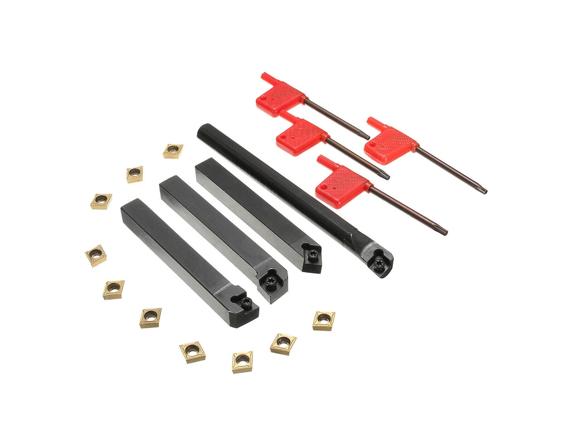 4 Piezas Portaherramientas De Torneado + Inserts De Carburo Ccmt09t304 + Llave T15