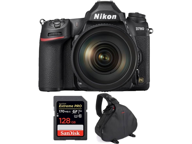 Kit Cámara NIKON D780 + 24-120mm f/4G ED VR + SanDisk 128 GB + Bolsa (Full-Frame)