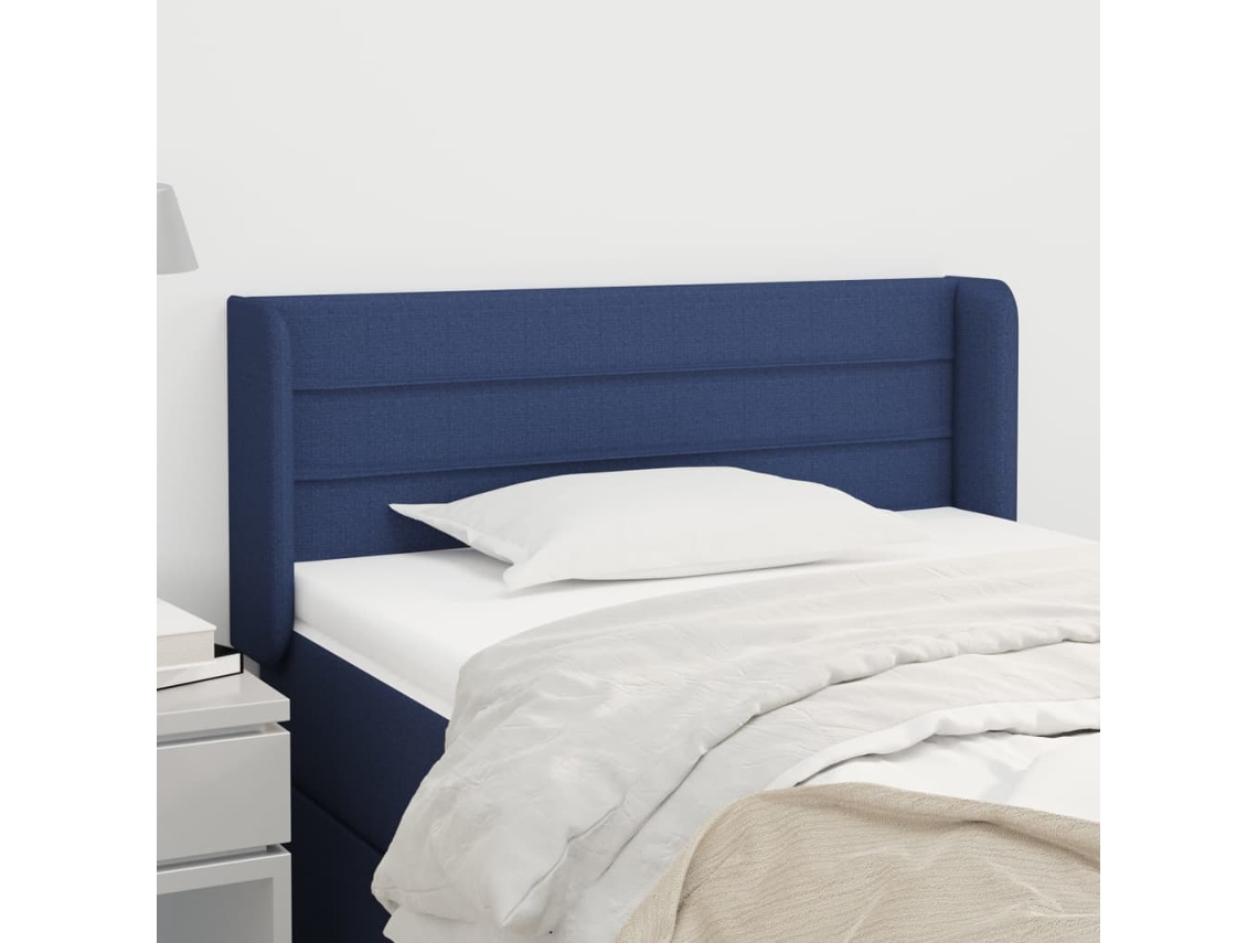 Cabecero De Tela Azul 93x16x78/88 Cm