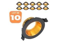 Conjunto de 10 beta R2 negro/cobre-doré MR16 GU10/GU5.3 Spotlights. BRAYTRON