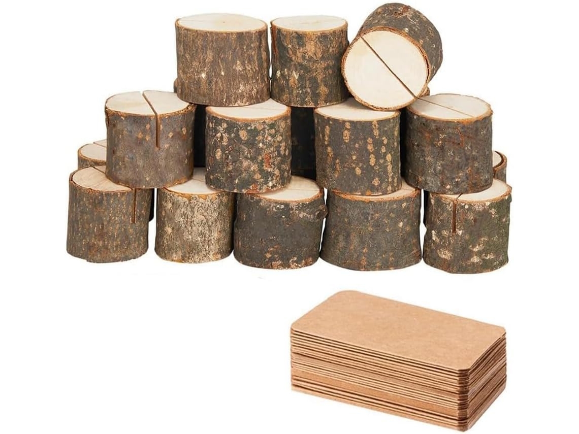 Juego de 20 portanúmeros de mesa de madera con 30 tarjeteros y marcos de fotos para F Gokoco