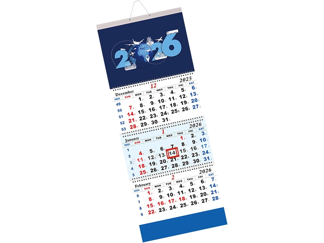 Calendario Reutilizable De Papel Grueso Para 2026, Calendario De Escritorio De Larga Duración.