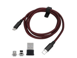 Cable De Datos Magnético 4 En 1 De 100 W Pd, Carga Rápida De 1,2 M Para Ios, Tipo C Y Micro Usb.