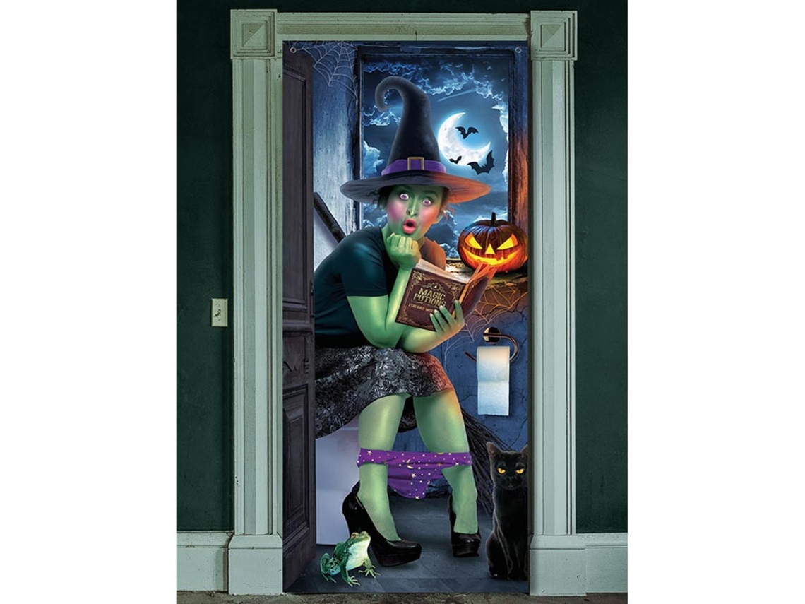Decoración Puerta Bruja Sorprendida 80x180 cm