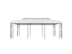 Gazebo con techo doble de 6 x 3 m, acero blanco, WSD288961, Lovely Home