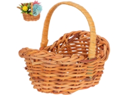 Cesta pequeña de mimbre natural Slowmoose para flores/picnics.