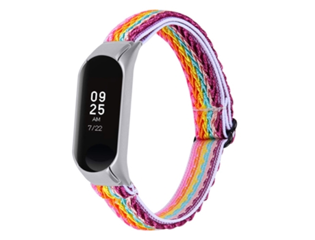 Correa de nailon lazo elástico elástico trenzado ajustable para Xiaomi Mi Band 7 - color del arcoiris