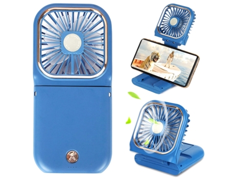 Mini Ventilador Portátil ENZON USB 3000 Mah 3 Velocidades Azul