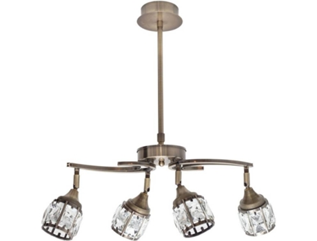 Lámpara de Techo FABRILAMP Catania (Cuero - LED - 4 x 5 W - Cristal)