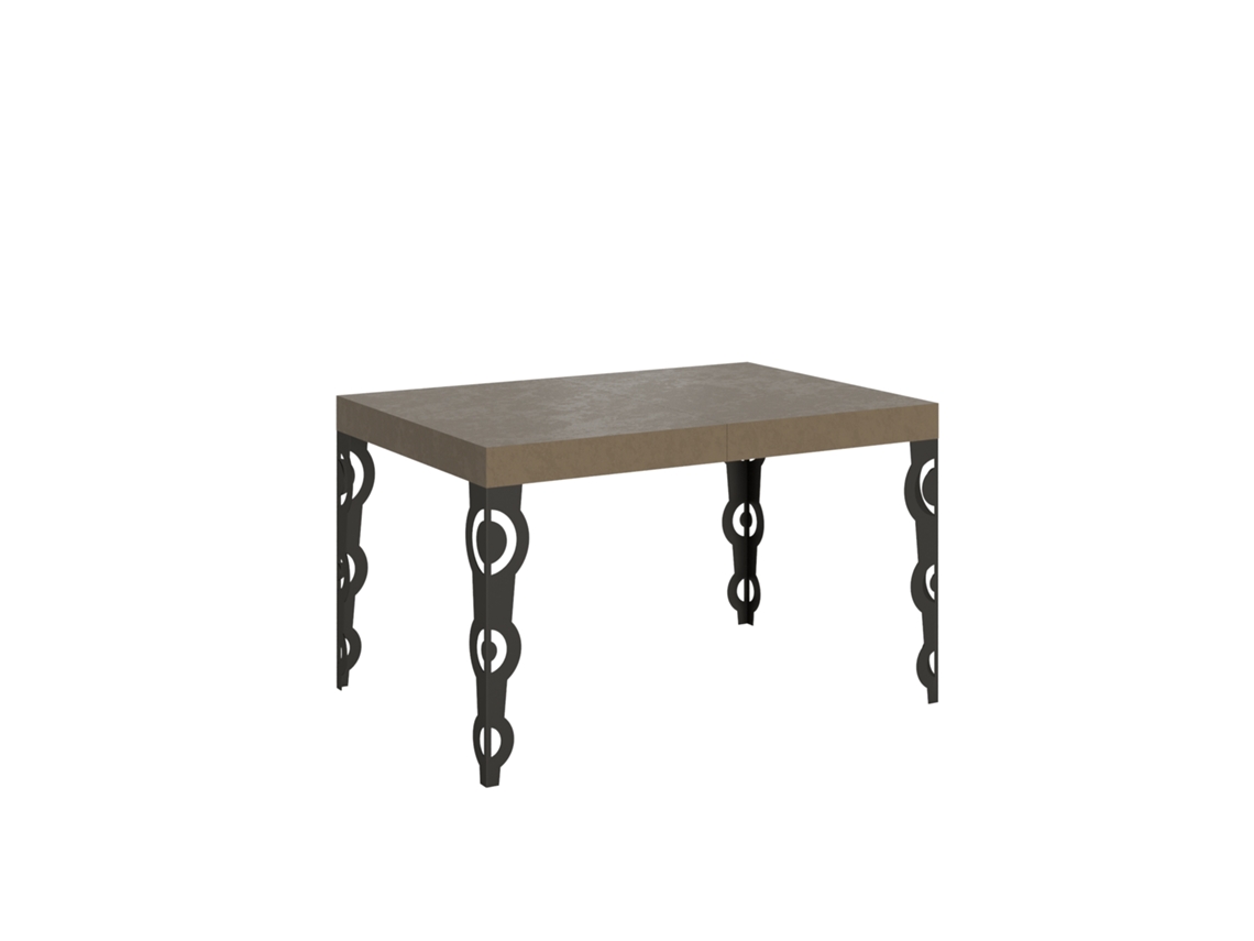 Mesa extensible Karamay 140/224x80cm gris paloma con patas antracita Itamoby