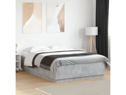 Estructura De Cama Madera De Ingeniería Gris Hormigón 150x200cm