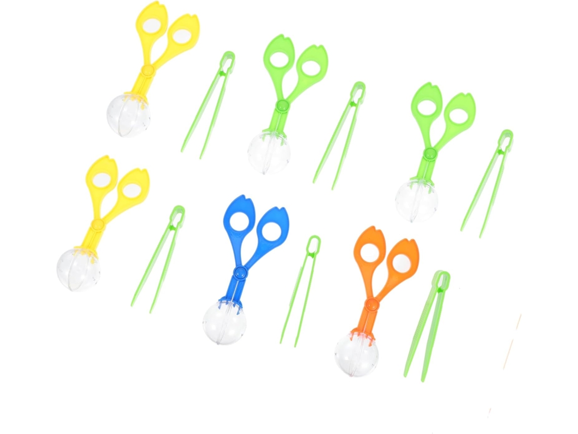 Juego De 6 Pinzas Y Tijeras Para Niños Y Niñas, Pinzas De Plástico De Colores