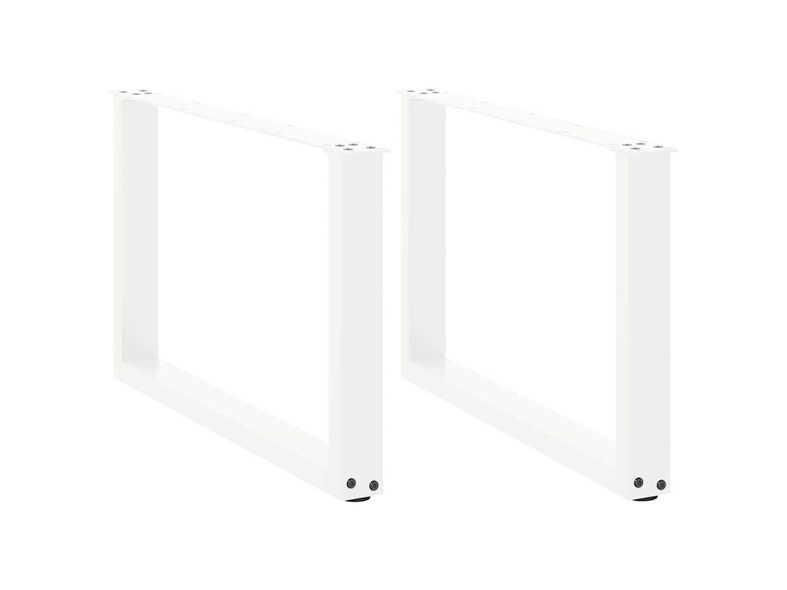 Patas De Mesa De Centro Forma U 2uds Acero Blanco 70x(42-43) Cm