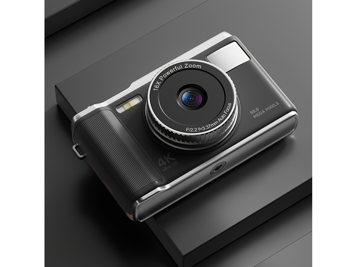 Câmara Digital Eifson Cámara Digital 4k Zoom De Enfoque Automático 16x Pantalla Fhd 1080p De 2,8 Pulgadas Negro