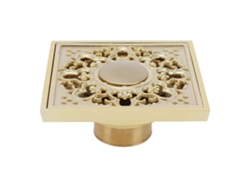 Desagüe De Piso Dorado Para Baño Con Filtro De Cobre Antiolor Y Antiobstrucción, Estilo Europeo.