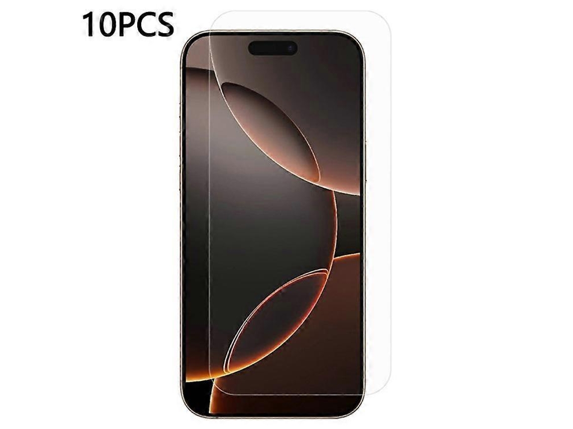 Protector de pantalla de aluminio y silicona 2.5D compatible con iPhone 16 Pro Facpoet (10 unidades)
