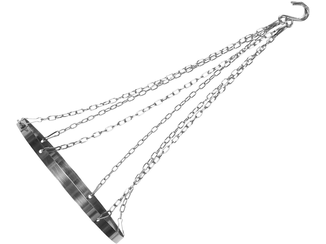 Anillo para cortina de techo, 30 cm, soporte de metal plateado resistente.