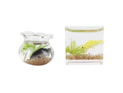 2 Miniaturas De Mercados De Pescado A Escala 1:12 Para Accesorios De Acuarios De Casas De Muñecas