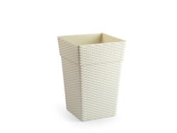 Maceta rattan alta 20 cm marfil