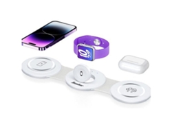 Estación De Carga Dispositivos Inalámbrica Viaje Para Apple Yemaesre Blanco