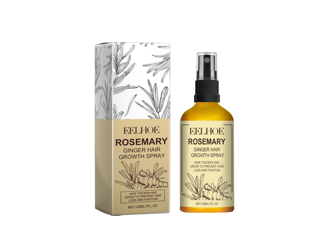 El spray capilar de romero y jengibre de Eelhoe repara el cabello seco y encrespado y previene la caída del cabello.