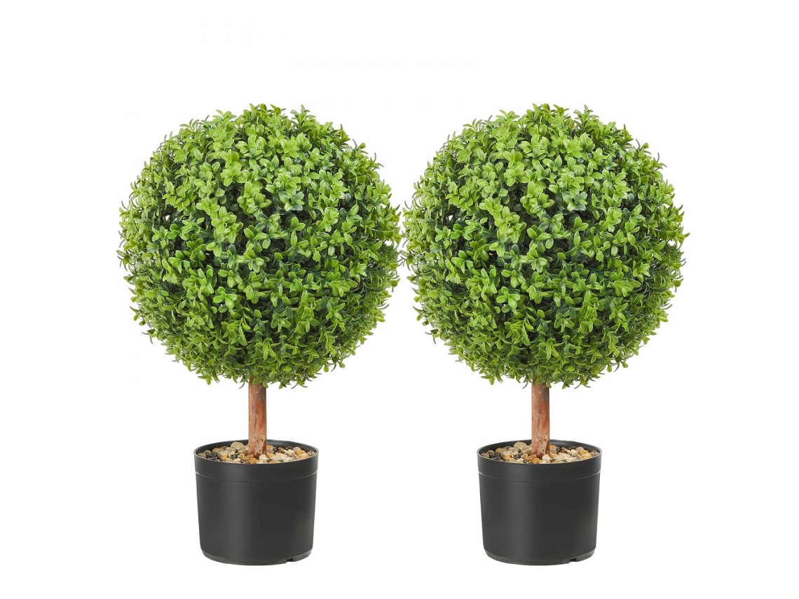 Set de Decoración de Jardín con Bolas de Boj, Plantas y Esferas de Topiario Artificial Tekmaquinas