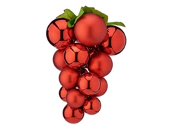 Pequeñas Bolas de Navidad Uvas de Plástico Rojo