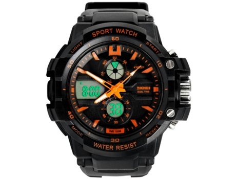 Relojes para Hombre Reloj de Pulsera Deportivo Impermeable al Aire Libre Relojes multifunción-Grande Naranja LUUCOZK