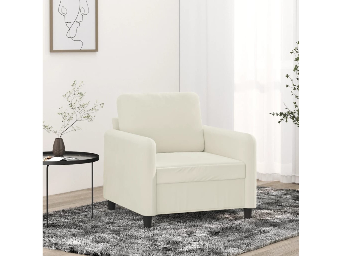 Sillón De Salón | Silla | Sillón De Terciopelo Color Crema 60 Cm Wsd977084