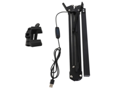 Lámpara de oficina LED 2026 con brazo oscilante ajustable, luz de lectura USB con pinza y protección ocular, múltiples articulaciones.