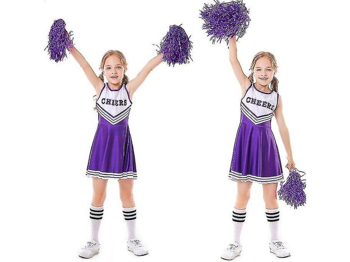 2026-11426-traje De Porrista Para Niñas Fiesta Escolar Halloween Fiesta Musical Vestido Ufg 120cm Morado