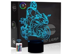Lámpara LED 3D de motocicleta, luz nocturna decorativa con control remoto y táctil, 16 colores, ideal para dormitorio, regalo de Navidad y cumpleaños. Truyuety