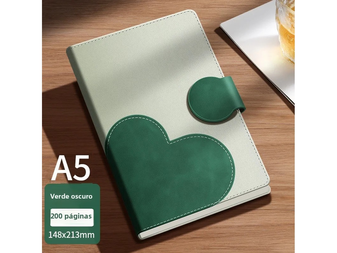 Nuevo cuaderno de oficina, bloc de notas sencillo, cuaderno para actas de reuniones. Mdug (verde oscuro)
