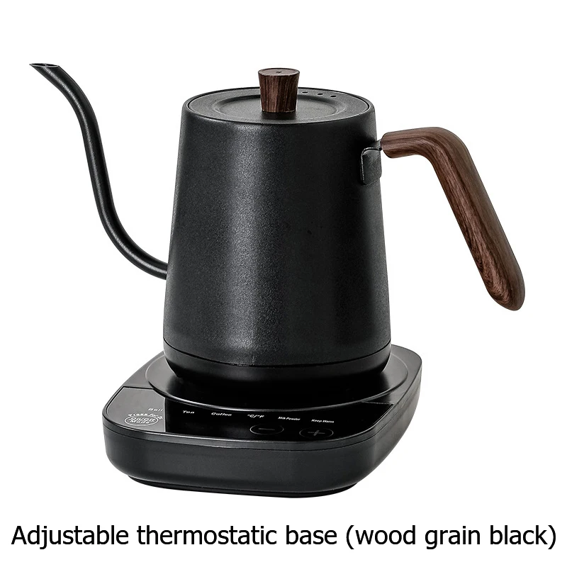 (versión Mejorada - Madera Negra 110v) Cafetera Eléctrica De 800 Ml, Hervidor De Agua, Botella De Acero Inoxidable