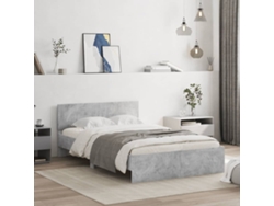 Estructura De Cama Con Cabecero Gris Hormigón 120x200cm