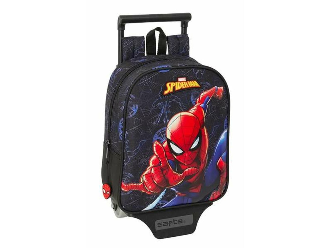 Mochila escolar con ruedas Spider-man Attack (negra - poliéster 300d)