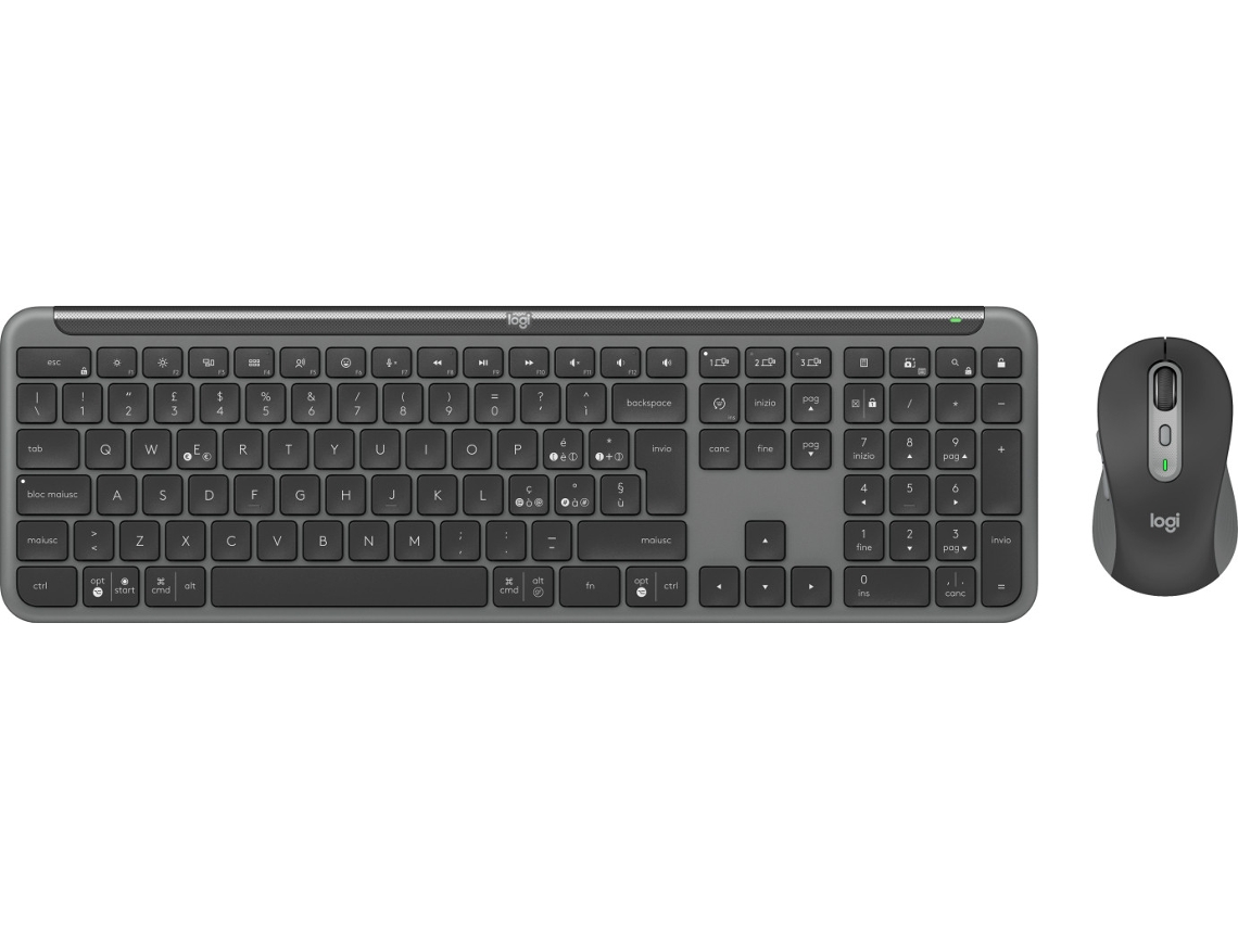 LOGITECH Mk950 Signature Slim Teclado Ratón Incluido Oficina Rf Wireless Bluetooth Qwerty Italiano Grafito