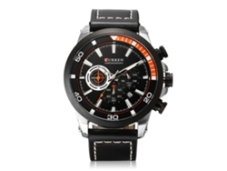 Reloj De Pulsera Para Hombre De Moda Curren Con Cuadro Blanco Correa De Cuero Pu Resistente Al Agua