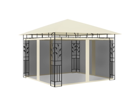 MAISON EXCLUSIVE Cenador con mosquitera color crema 3x3x2,73 m 180 g/m²