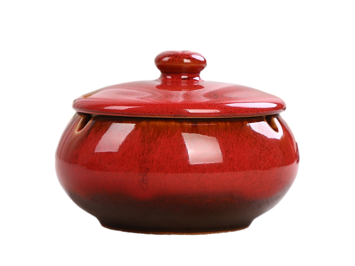 KOFIHETY Cenicero de cerámica de diseño elegante con tapa resistente al viento, base antideslizante, sin humo ni olor, para uso en interiores y exteriores, dec