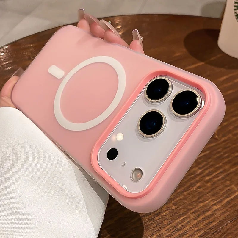 (iphone 15 Plus Rosa Oscuro) Funda Magnética 2 En 1 A Prueba De Golpes, Funda Protectora Con Marco Magnético Magsafe
