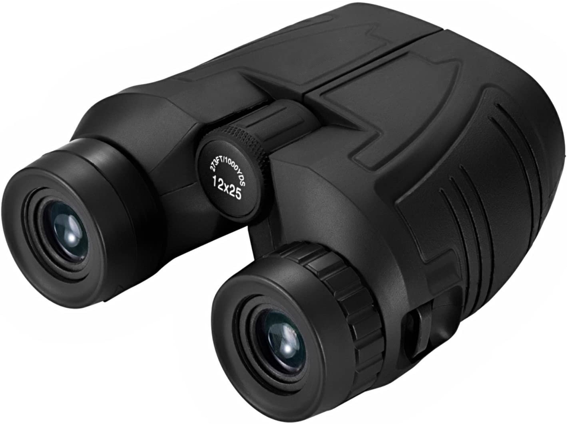 Prismáticos ENKERS para adultos 10X25 HD telescopio de alta potencia tamaño compacto binocular luz baja para concierto rosa-rosa
