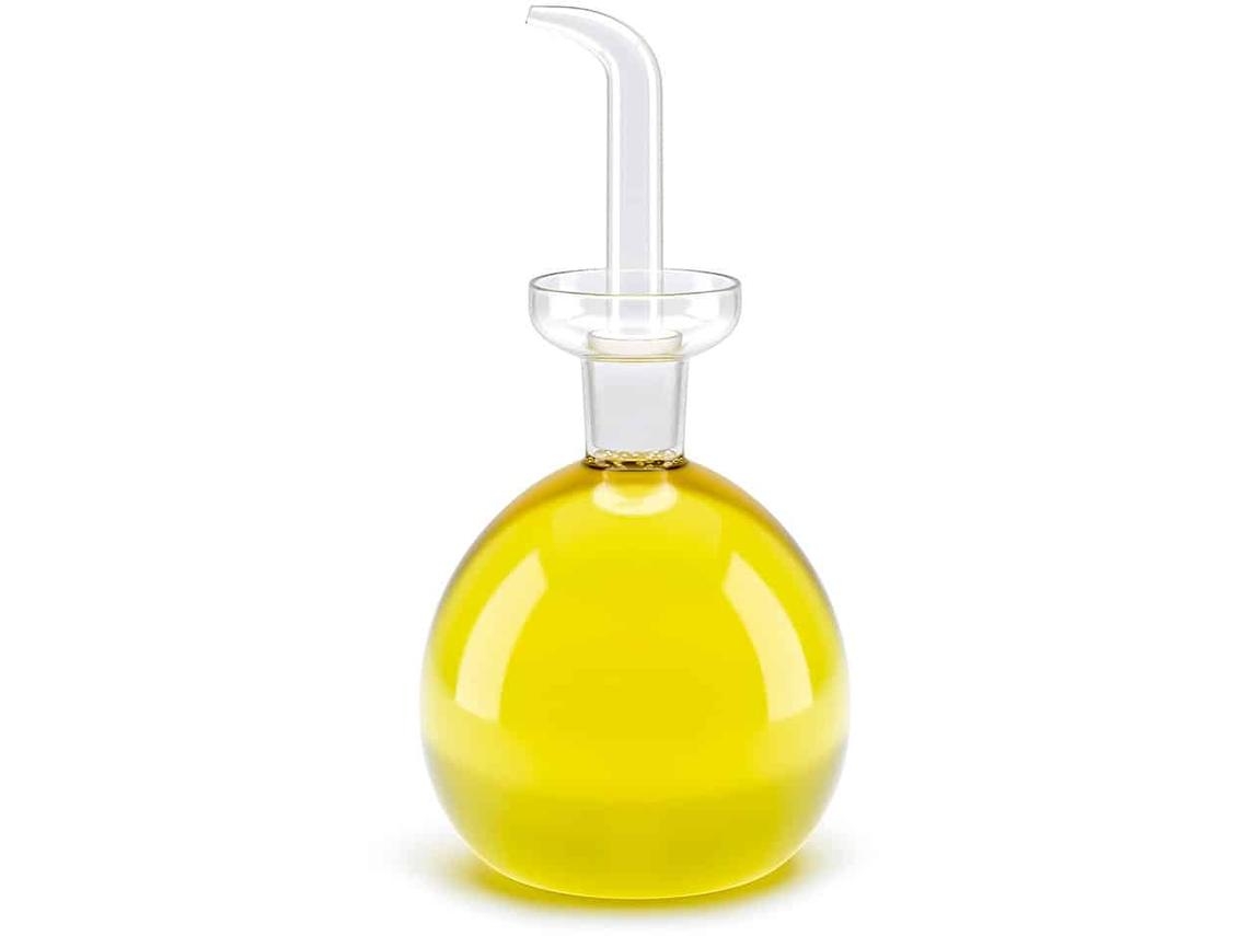 Aceitera/Vinagreta de vidrio borosilicato resistente de 250 ml para cocinar o servir con sistema antigoteo Balvi